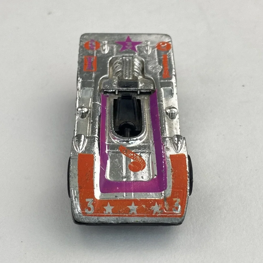 Hot Wheels Redline 1976 Steam Roller Super Chromes Orange Magenta Hong Kong 1973